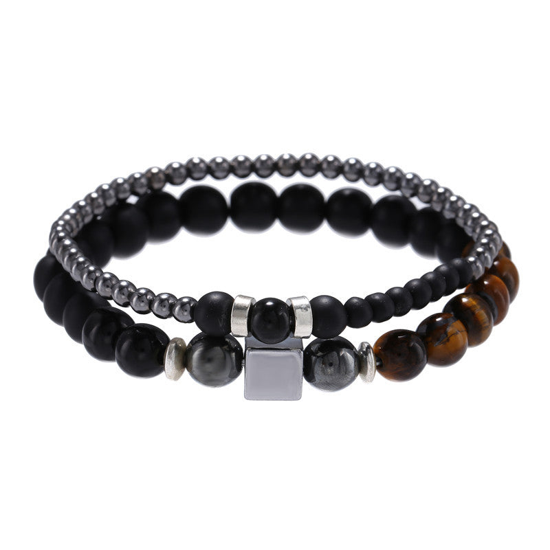 Julian  - Men's black stone bracelet
