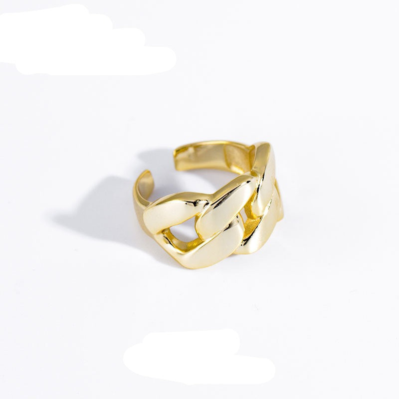 Jasmine - simple thick chain open ring female