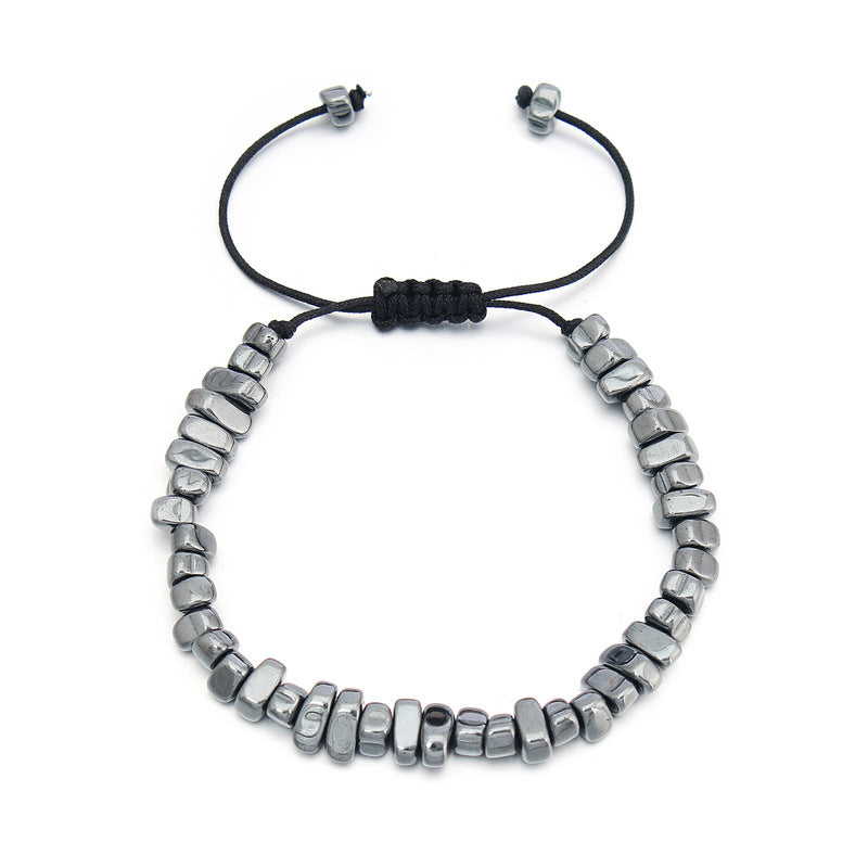 Iron Gallstone Beaded Bracelet Men's