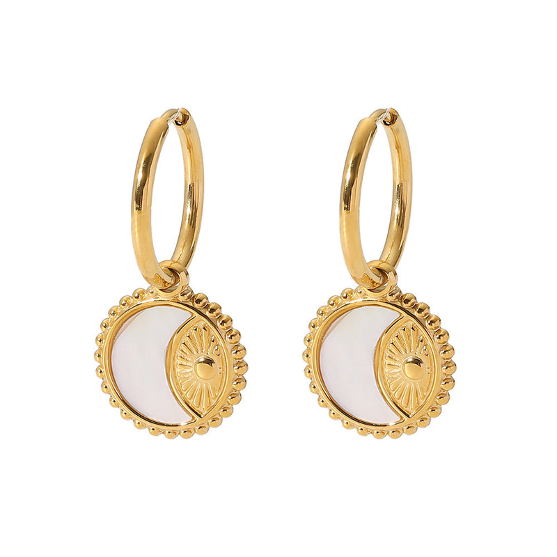 Lyna - earrings mother-of-pearl moon