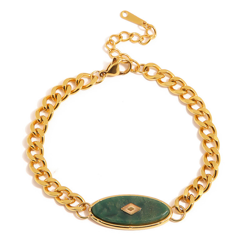 Selena- inlaid African jade bracelet women's