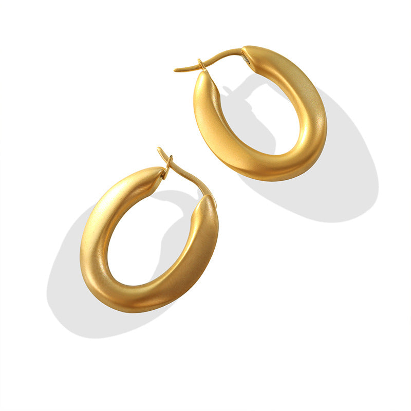 Tessa -U-shaped oval earrings