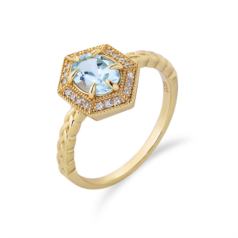 Kaylani -  ring female style sky blue topaz